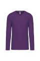 Heren T-shirt lange mouw V Hals Kariban K358 PURPLE